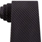 Kenneth Cole Reaction Men's Slim Fine Metallic Grid Tie Black Size Regular