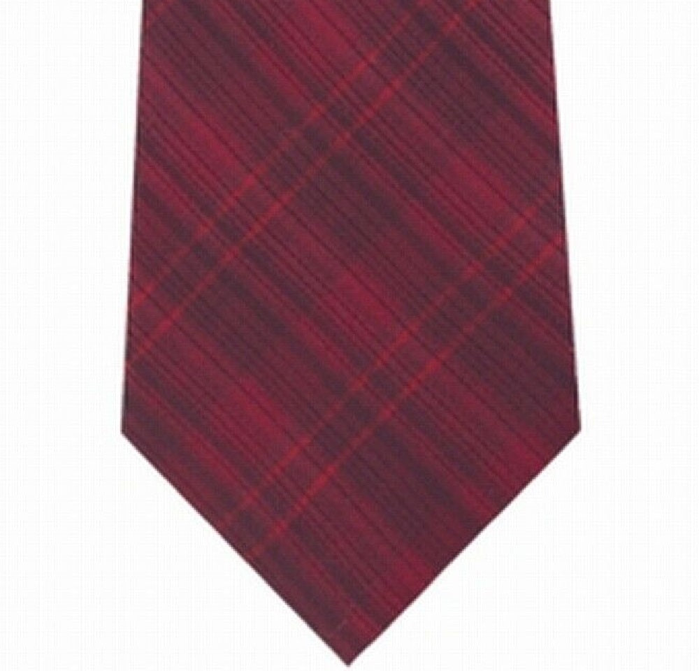 Kenneth Cole Reaction Men's Slim Tonal Iridescent Check Tie Red One Size