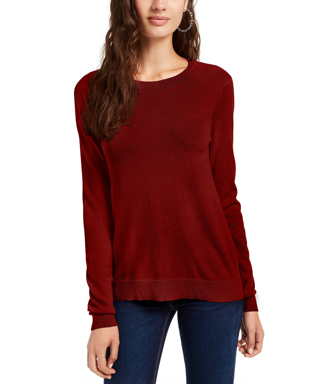 Planet Gold Juniors' Crewneck Sweater Red Size Extra Small