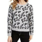 Planet Gold Women's Animal-Print Sweater Gray Size X-Small