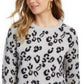 Planet Gold Women's Animal-Print Sweater Gray Size X-Small