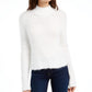 Planet Gold Juniors' Eyelash Mock-Neck Sweater White Size Medium