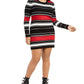 Planet Gold Juniors' Plus Size Striped Sweater Dress Black Size 1X