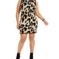 Planet Gold Women's Derek Heart Trendy Plus Size Glitter Leopard-Print Bodycon Dress Black Size X-Large
