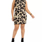 Planet Gold Women's Derek Heart Trendy Plus Size Glitter Leopard-Print Bodycon Dress Yellow Size 2X