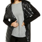 Calvin Klein Women's Asymmetrical Mixed-Media Puffer Jacket Black Size Large