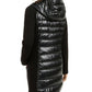 Calvin Klein Women's Asymmetrical Mixed-Media Puffer Jacket Black Size Large