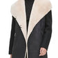 Calvin Klein Women's Faux-Fur Faux-Suede Jacket Black Size Medium