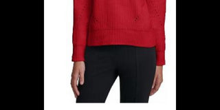 Calvin Klein Women's Multi-Textured Mock-Neck Sweater Red Size Extra Large