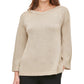 Calvin Klein Women's Button-Shoulder Metallic Sweater Brown Size Small