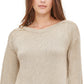 Calvin Klein Women's Button-Shoulder Metallic Sweater Brown Size Small