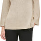 Calvin Klein Women's Button-Shoulder Metallic Sweater Brown Size Small