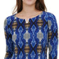 Calvin Klein Women's Embellished 3/4-Sleeve Top Bright Blue Size Small