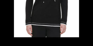 Calvin Klein Women's Lace-Up Sweater Black Size Large