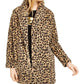 Calvin Klein Women's Leopard-Print Fleece Flyaway Jacket Leo Size Medium
