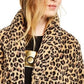Calvin Klein Women's Leopard-Print Fleece Flyaway Jacket Leo Size Medium