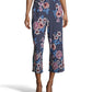 John Paul Richard Women's Polka Dot And Floral Puff Print Cropped Pants Blue Size Extra Large