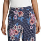 John Paul Richard Women's Polka Dot And Floral Puff Print Cropped Pants Blue Size Extra Large