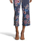 John Paul Richard Women's Polka Dot And Floral Puff Print Cropped Pants Blue Size Extra Large