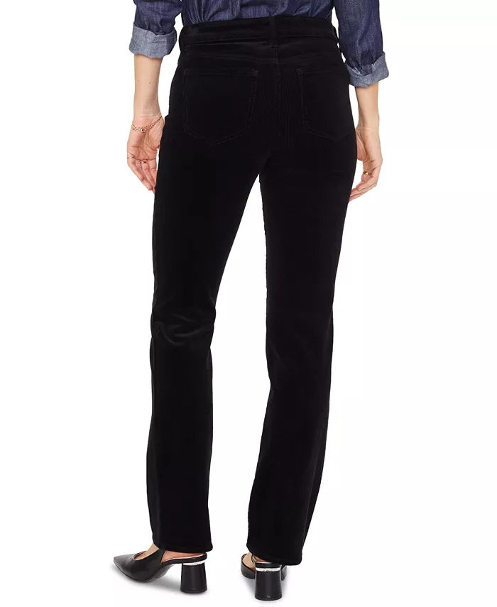 Nydj Marilyn Women's Double Snap Waist Straight Leg Jeans  Black Size 8