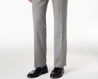 Alfani Men's Dress Pants Slim Fit Flat Front Stretch Gray Size 32X34