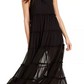 The Weekend Brand Women's Senorita Ruffle Trim Maxi Dress Black Size Large