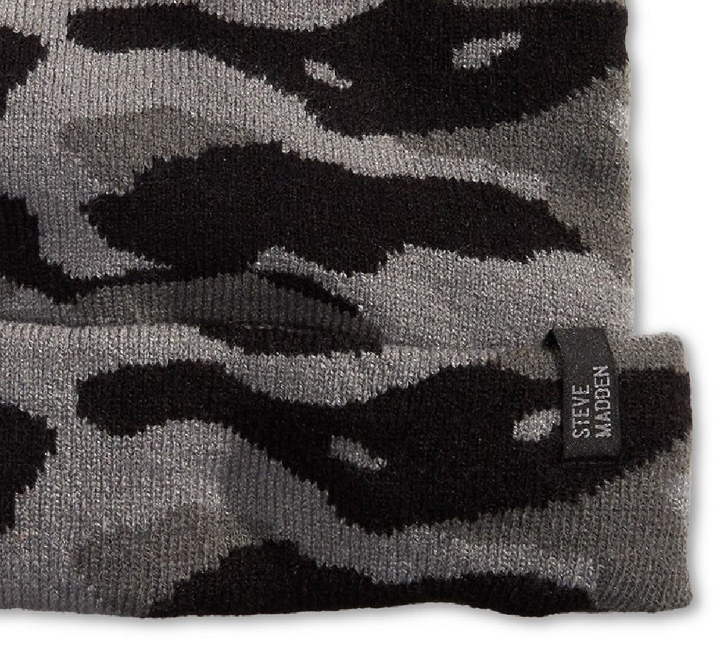 Steve Madden Men's Camo Beanie Gray One Size