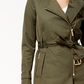Michael Kors Women's Zip Front Trench Jacket Green Size Small