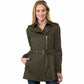 Michael Kors Women's Belted Front-Zip Trench Coat Olive Size Medium
