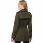 Michael Kors Women's Belted Front-Zip Trench Coat Olive Size Medium