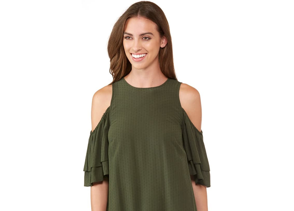 Michael Kors Womens Green Short Sleeve Jewel Neck Top Green Size Medium