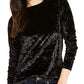 Michael Kors Women's Panne Velvet Top Black Size Small