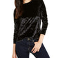 Michael Kors Women's Panne Velvet Top Black Size Small