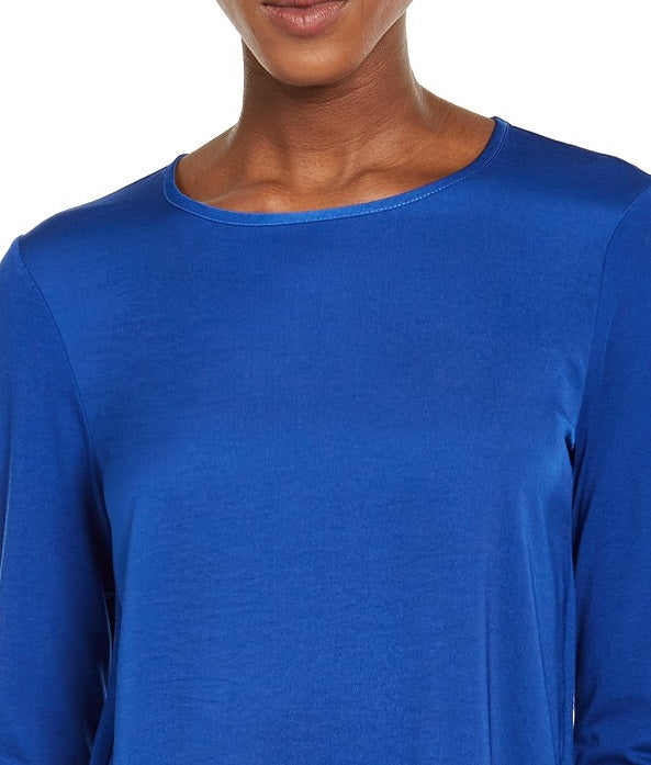 Michael Kors Women'ss Blue Long Sleeve Crew Neck Blouse Size: M Blue Size Medium