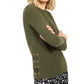Michael Kors Women's Waffle Knit Top Green Size Medium