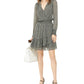 Michael Kors Wome's Floral-Print Faux-Wrap Dress Regular & Petite Black Size Small