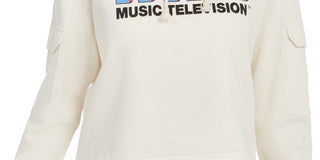Freeze 24-7 Juniors' MTV Graphic Hoodie Beige Size Small