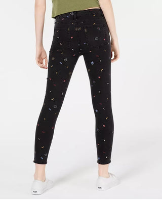Tinseltown Juniors' Graphic-Print Skinny Jeans Black Size 5