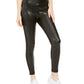 Tinseltown Juniors' Topson Faux-Leather Leggings With Ponte-Knit Back Black Size Medium