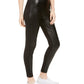 Tinseltown Juniors' Topson Faux-Leather Leggings With Ponte-Knit Back Black Size Medium