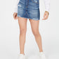 Tinseltown Juniors' Ripped Denim Mini Skirt Bright Blue Size 9