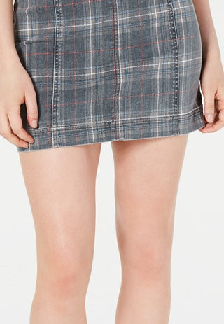 Tinseltown  Juniors' Printed-Denim Mini Skirt Black Size 9