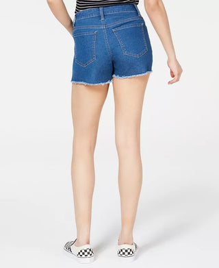 Tinseltown Juniors' Frayed Denim Shorts Blue Size 5