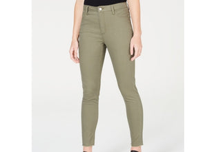 Tinseltown Juniors' Colored High-Rise Raw-Hem Skinny Jeans Dusty Olive Size 1