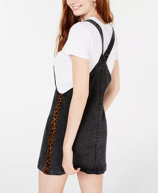 Tinseltown Juniors' Side-Tape Pinafore Charcoal Size Large