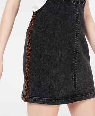 Tinseltown Juniors' Side-Tape Pinafore Charcoal Size Large