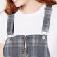 Tinseltown Juniors' Plaid Skirtall Gray Size Extra Large