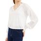 Love Fire By Topson Juniors' Lace Trim Thermal Top White Size Large
