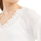 Love Fire By Topson Juniors' Lace Trim Thermal Top White Size Large