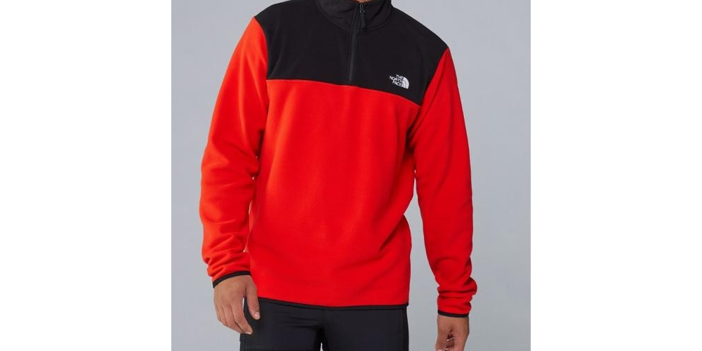 The North Face Men's Tka Glacier Quarter Zip Fleece Pullover Red Size Small